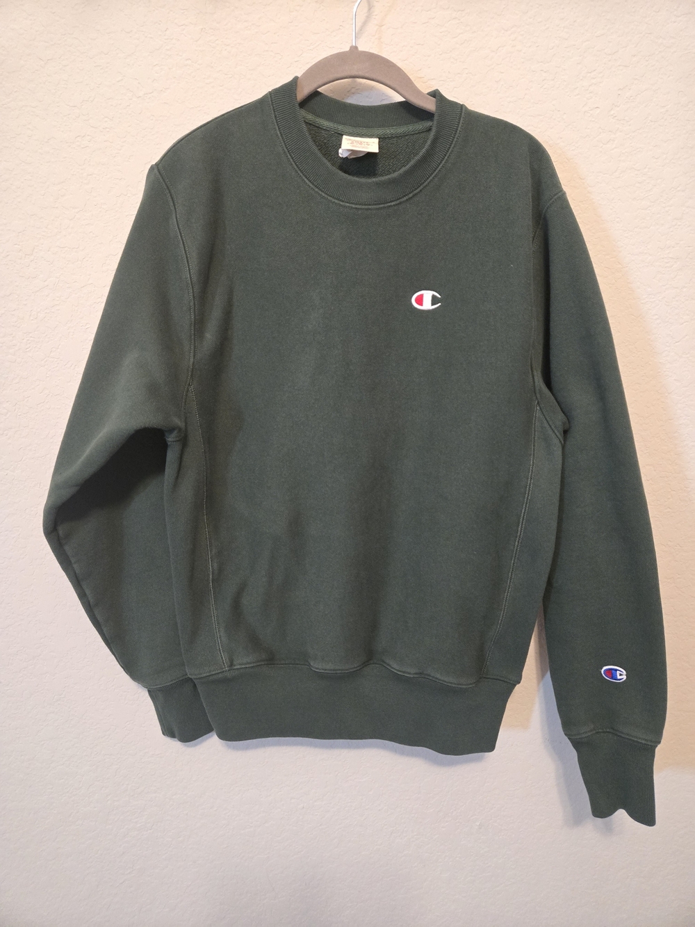 ChampionVintage Dark Green Crewneck Sweatshirt with Logo